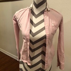 Abercrombie pink button up with white collar